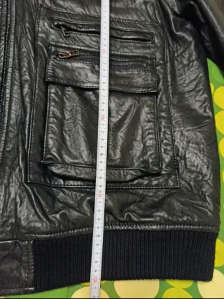 Cazadora Piel Calvin Klein Negra