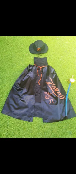 Disfraz infantil Zorro capa y sombrero