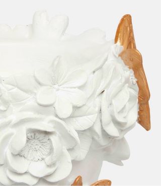 Maceta Cara Flores Mariposas Doradas