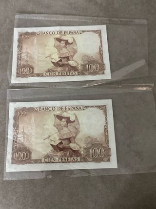 2 Billetes 100 Pesetas Banco de España
