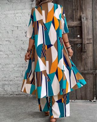 Conjunto Pantalón y Cárdigan Estampado