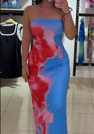 Vestido largo estampado