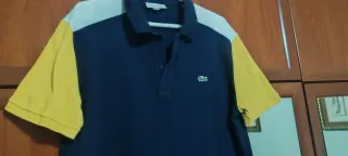 Polo Lacoste Talla M Azul y Amarillo