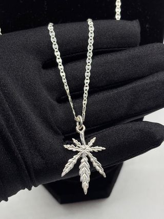 Collar Plata 925 Hoja Marihuana