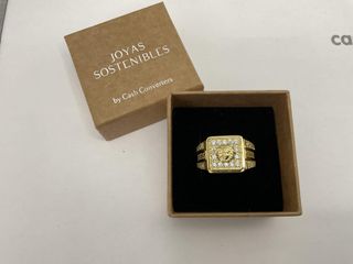 sello oro 18k con circonita