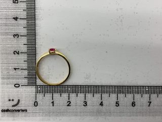anillo oro 18k con piedra con circonita
