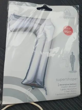 Balão Número 7 Anagram 34 86cm Prata