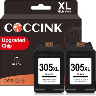 COCCINK 305XL Pack 2 inchiostro nero HP DeskJet 2820e