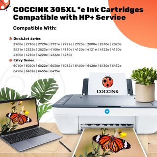 COCCINK 305XL Pack 2 inchiostro nero HP DeskJet 2820e