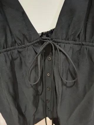 Top Zara Negro con Lazos