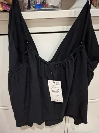 Top Zara Negro con Lazos