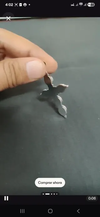 Colgante Cruz Aguamarina Plata Mineral