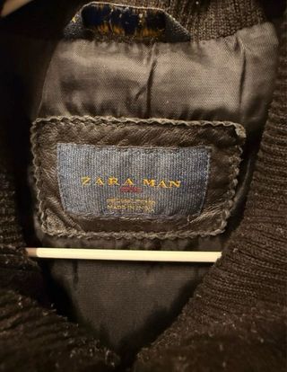 Chaqueta Zara Piel Negra Hombre Talla M