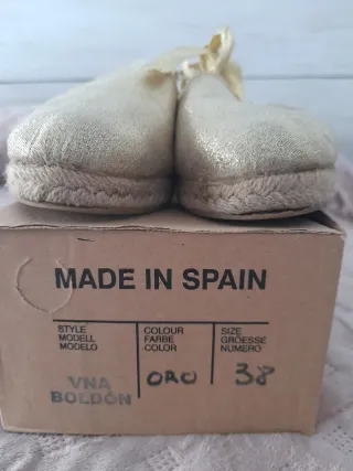 Esparteñas doradas mujer.Talla38