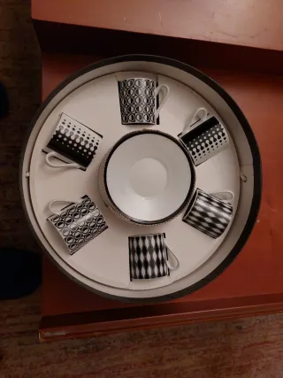 Juego 6 Tazas Pequeñas Café Porcelana