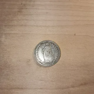 Moneda Antigua Suiza Plata Del año 1916 de 1 Fr.