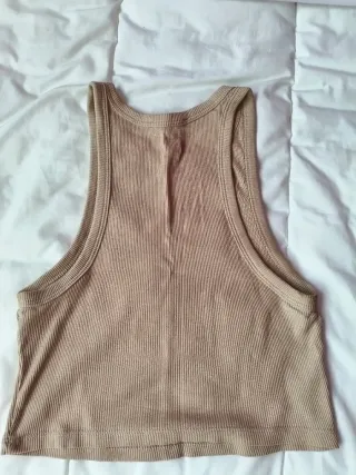Top Zara beige canalé