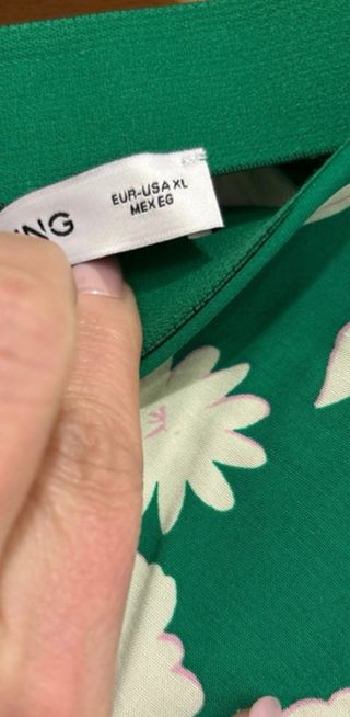 Falda larga floral verde Mango