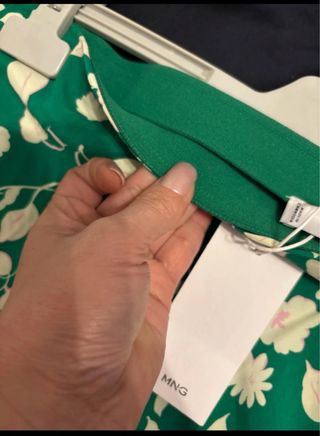 Falda larga floral verde Mango