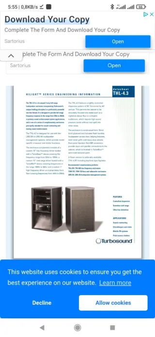 Cajas Turbosound Full Ranger Thl 4.3