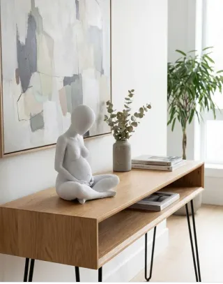 Statua donna incinta effetto marmo pietra