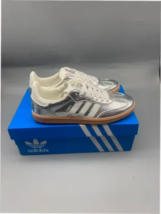 Adidas Samba Plata Cuero Metalizado Talla 37