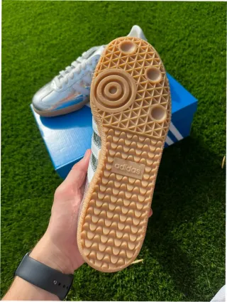 Adidas Samba Plata Cuero Metalizado Talla 38