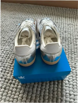 Adidas Samba Plata Metálico Cuero Agrietado 38