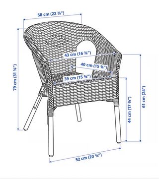 Sillón Mimbre Ikea Beige/Marrón