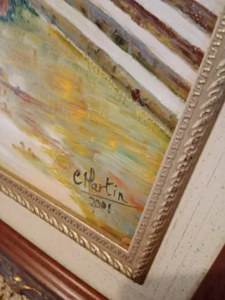 Cuadro Óleo Jardín Noche