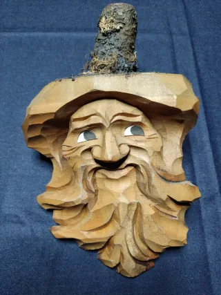 Decorazione da muro in legno massello vintage 80