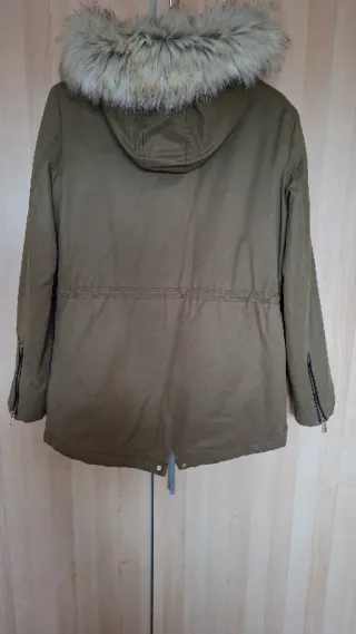 Parka verde mujer con pelo XS