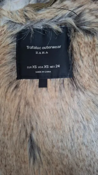 Parka verde mujer con pelo XS