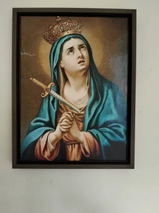 Quadro Madonna Addolorata con spada