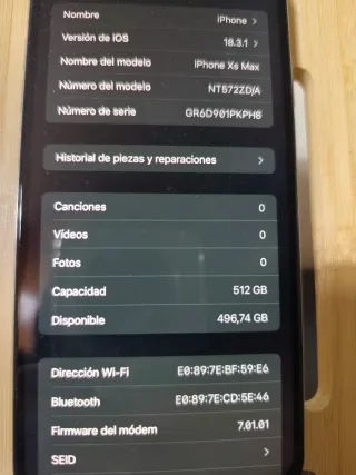 iPhone XS Max 512GB – Batería nueva – Muy buen est