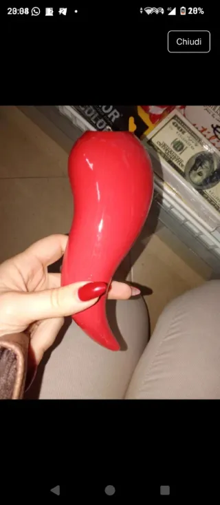 Deumidificatore Corno portafortuna rosso lucido