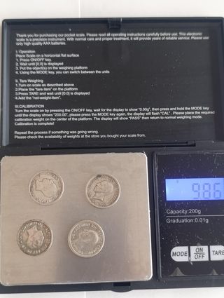 4 Monedas 50 céntimos Alfonso XIII 1926 Plata