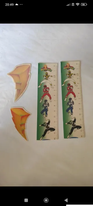 Reglas y pegatinas Power Rangers