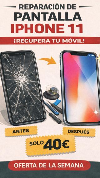 Cambio reparación pantalla iphone 11