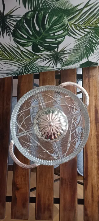 Bandeja Cristal Aperitivos Salsera Vintage