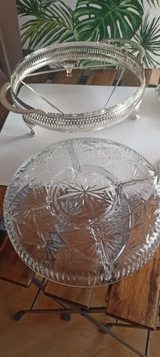 Bandeja Cristal Aperitivos Salsera Vintage