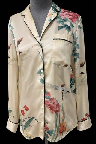 Camisa Zara floral manga larga