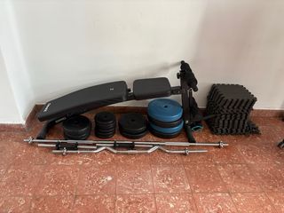 Banco de pesas y barras NUEVO