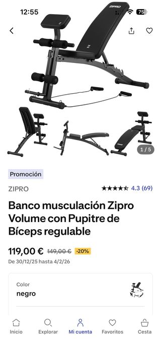 Banco de pesas y barras NUEVO