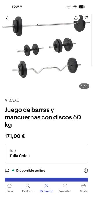 Banco de pesas y barras NUEVO