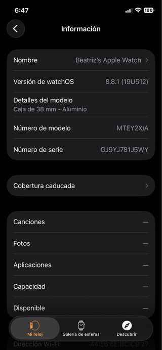 Apple Watch Series 2 38mm plata