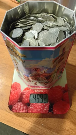 Lotto 5 kg monete mondiali e italiane miste