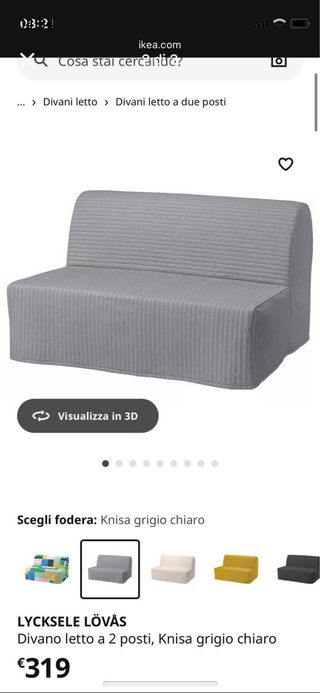 Divano letto Ikea LYCKSELE LÖVÅS con due copri div