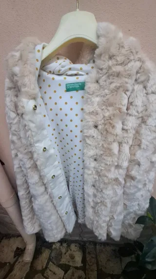 Pellicciotto Benetton 11-12 anni beige