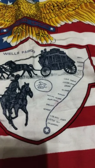 Bandera Americana con Águila y Carruaje